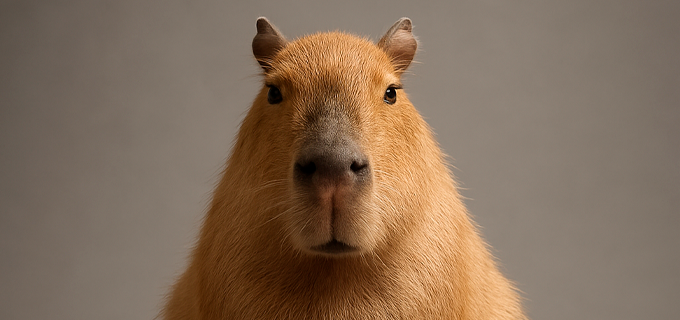 Сравнительная шпаргалка по стилям освещения для генерации изображений: капибара показана в восьми разных типах света — Film Noir, Golden Hour, Blue Hour, High Key, Low Key, Silhouette, Natural и Rembrandt. Каждое изображение сопровождается кратким описание