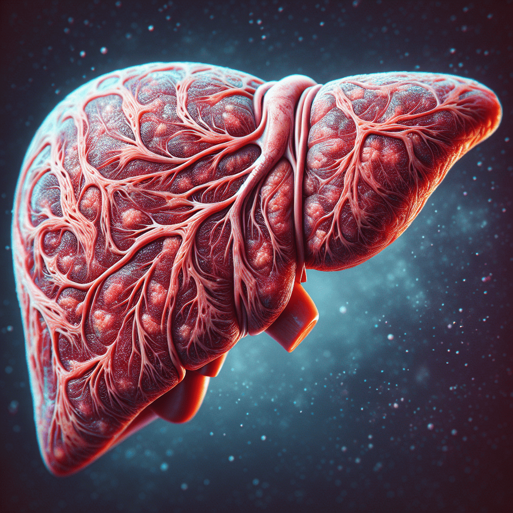 Вид цирроза печени, стиль реального фото, формат 9:16