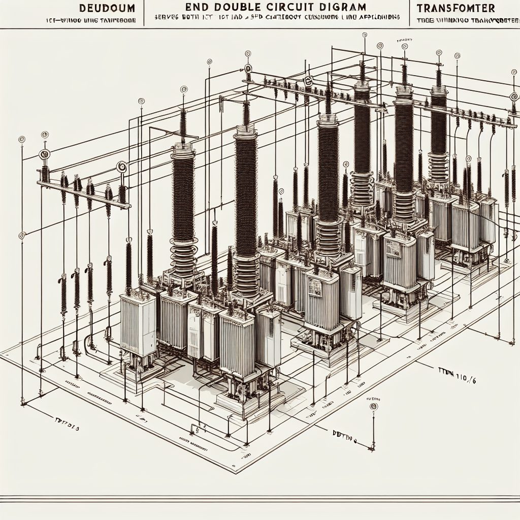 Чертеж: "концевая схема двухтрансформаторной подстанции (потребители 1 и 2категории) с трехобмоточными трансформаторами ТДТН 110/35/6"