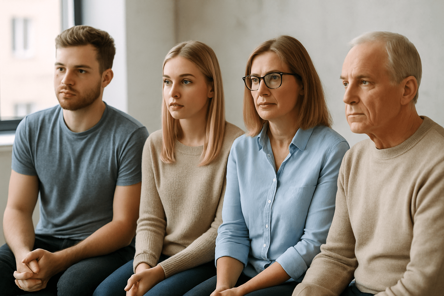 фокус группа из белых людей реалистичное фото