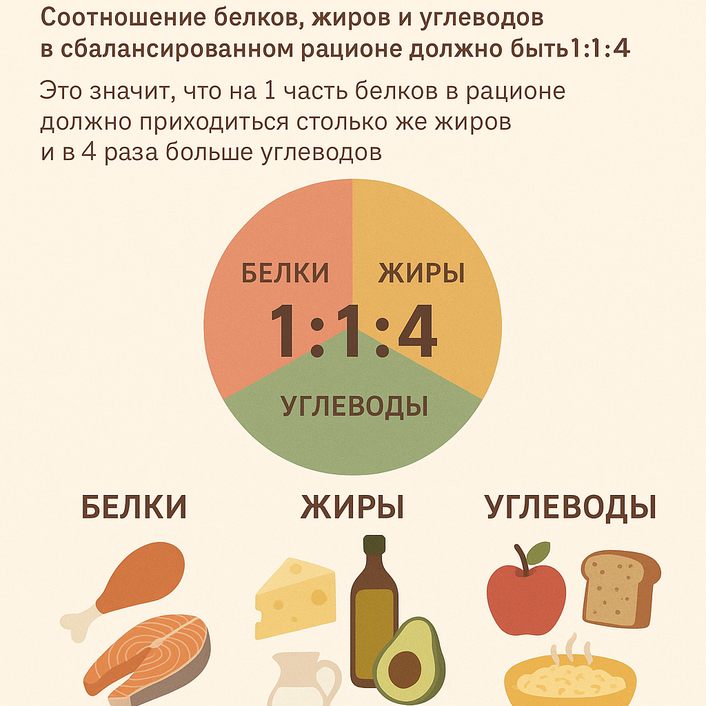Питание школьника должно быть сбалансированным. Соотношение белков, жиров и углеводов в сбалансированном рационе должно быть 1:1:4. Это значит, что на 1 часть белков в рационе должно приходиться столько же жиров и в 4 раза больше углеводов.  и что входит в белки жиры и углеводы