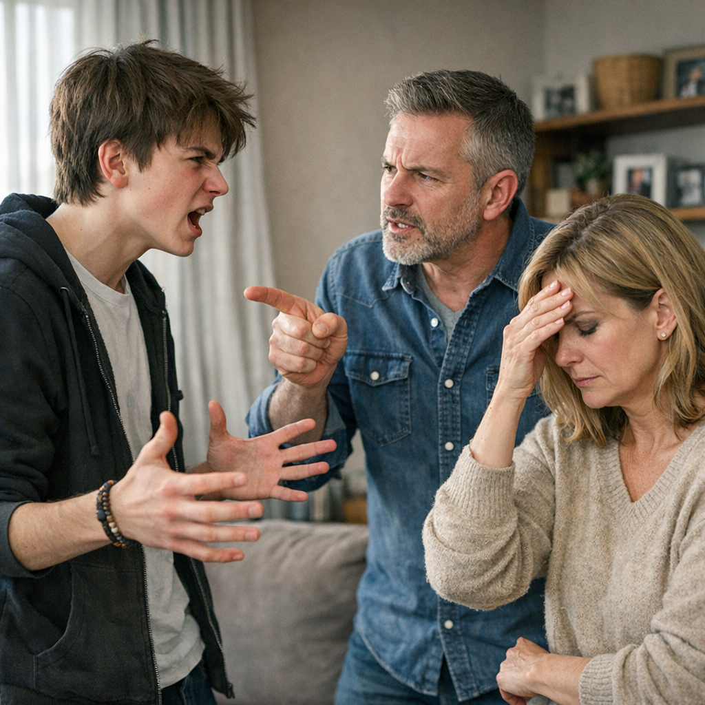 подросток ссорится с родителями реалистичное фото гипердетализация