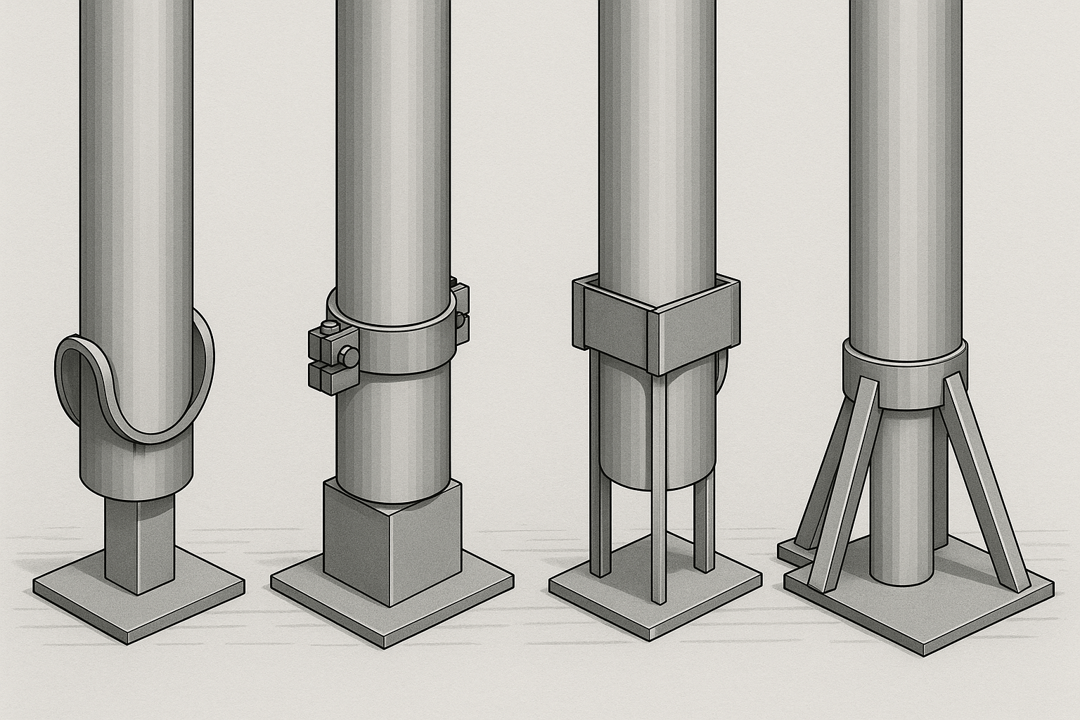 Опоры для вертикальных трубопроводов