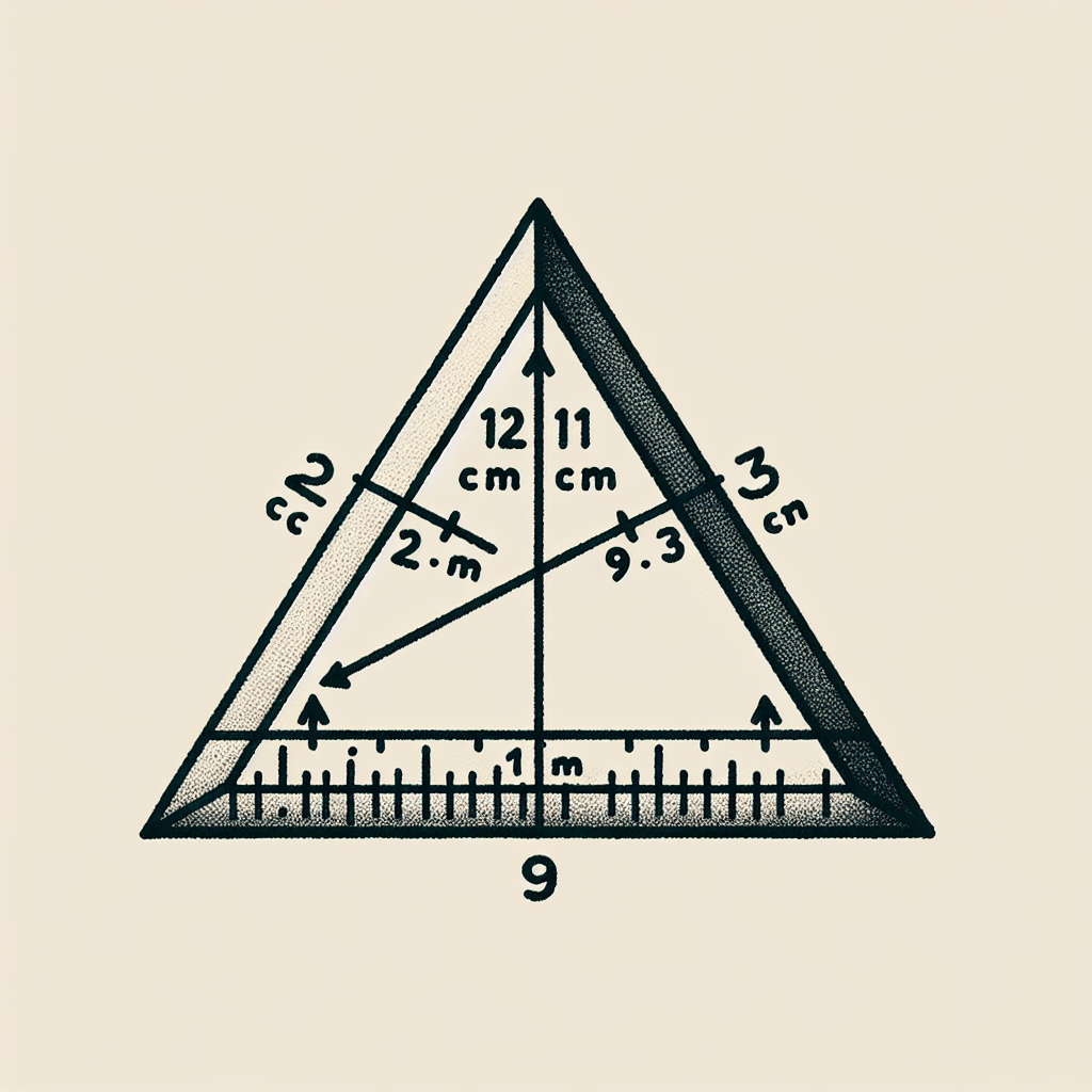 Draw a triangle using the following parameters: Side a is 12 cm, side b is 11 cm, and side c is 9 cm.