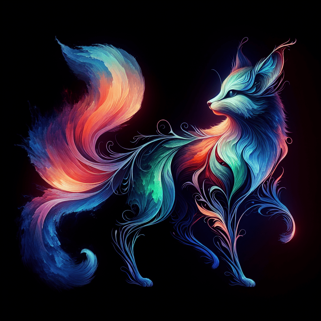 Ты художник. 
Combine a cat and a fox in one body, creating a drawing-style image