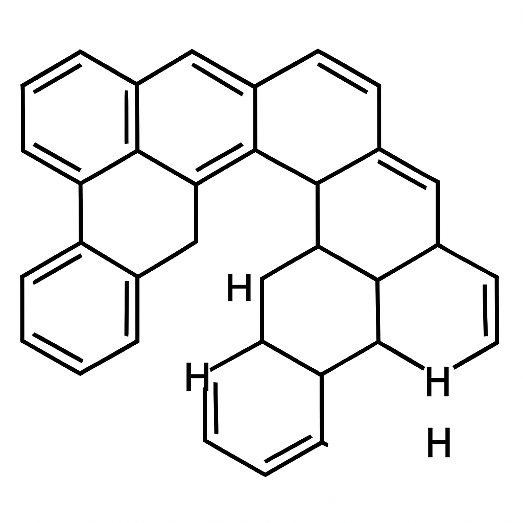 Мне нужно сгенерировать химические формулы (больше ничего лишнего) на белом фоне. Химические формулы должны представлять собой полициклические ароматические соединения, связанные между собой. Но часть этих соединений должны быть разрушены из-за реакций гидрирования. То есть, грубо говоря, тебе нужно сгенерировать "сетку" из ароматических углеводородов, но часть этой "сетки" должна быть разрушена Мне нужно сгенерировать химические формулы (больше ничего лишнего) на белом фоне. Химические формулы должны представлять собой полициклические ароматические соединения, связанные между собой. Но часть этих соединений должны быть разрушены из-за реакций гидрирования. То есть, грубо говоря, тебе нужно сгенерировать "сетку" из ароматических углеводородов, но часть этой "сетки" должна быть разрушена