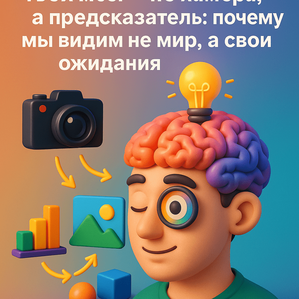 Твой мозг — не камера, а предсказатель: почему мы видим не мир, а свои ожидания. Твой мозг — не камера, а предсказатель: почему мы видим не мир, а свои ожидания.