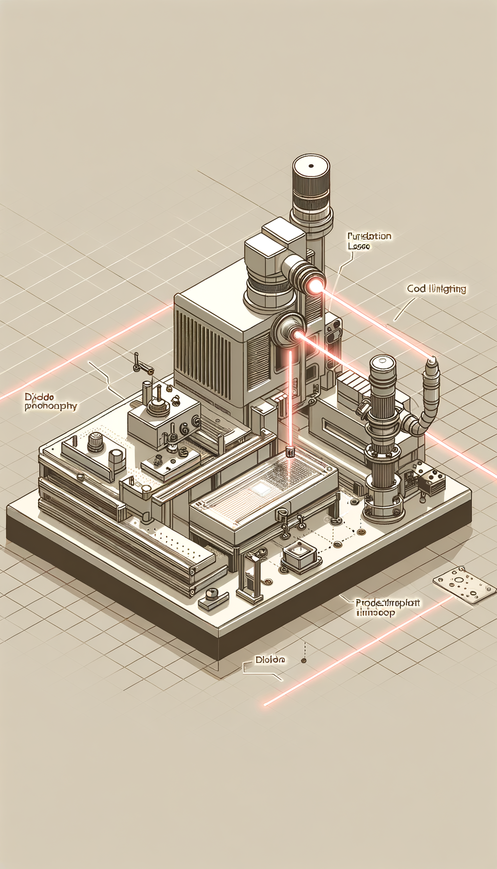 Schematic diagram of a projection photolithographic setup with a diode laser as a light source