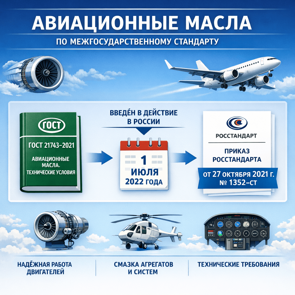 Aviation oils are specialized technical fluids that ensure the reliable operation of engines and other components of aviation equipment.
The definition of aviation oils is specified in the interstate standard GOST 21743-2021 "Aviation Oils. Technical Specifications." This document was introduced in the Russian Federation on July 1, 2022, by order of the Federal Agency for Technical Regulation and Metrology (Rosstandart) dated October 237, 2021, No. 1352-st. нарисуй схему без орфографических ошибок