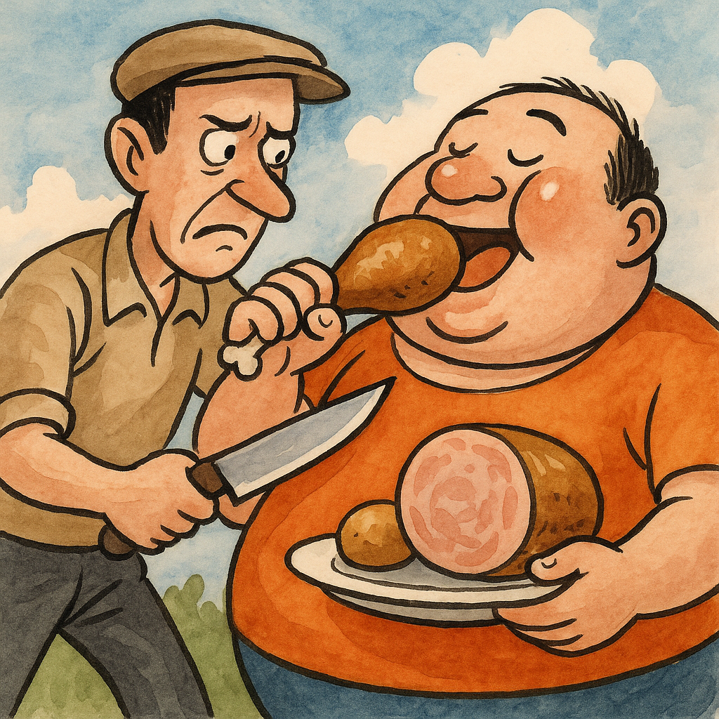 2 колят трус, обжора